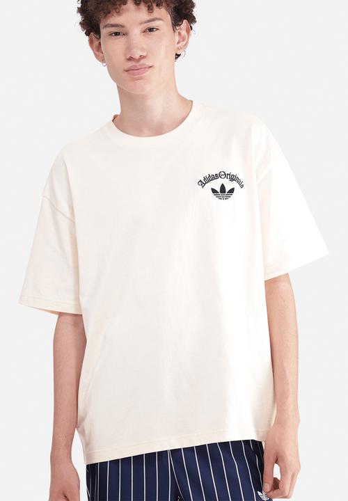 adidas Originals - Originals Three Stripes back print Tee - Warm Vanilla