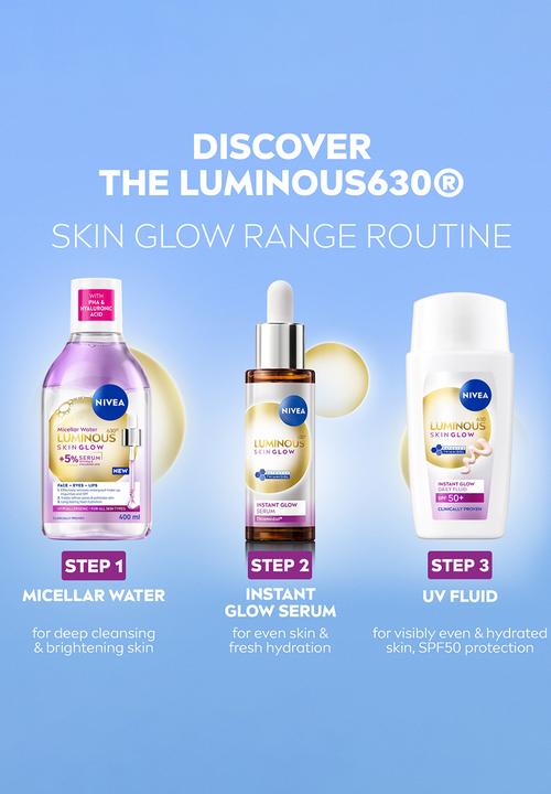Nivea - LUMINOUS630 Skin Glow Micellar Water Effective Make-up Remover - 400ml