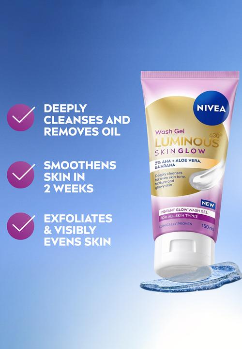 Nivea - LUMINOUS630 Instant Glow Cleanser Skin Glow Face Wash Cleansing Gel - 150ml