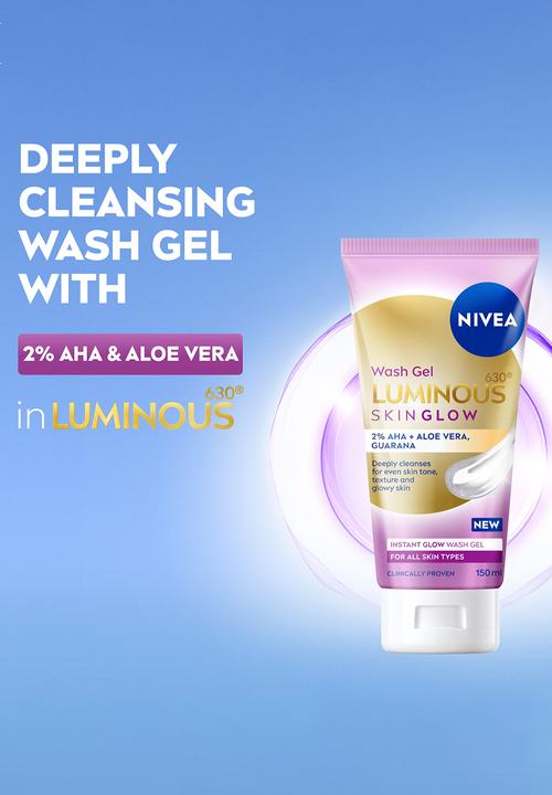 Nivea - LUMINOUS630 Instant Glow Cleanser Skin Glow Face Wash Cleansing Gel - 150ml