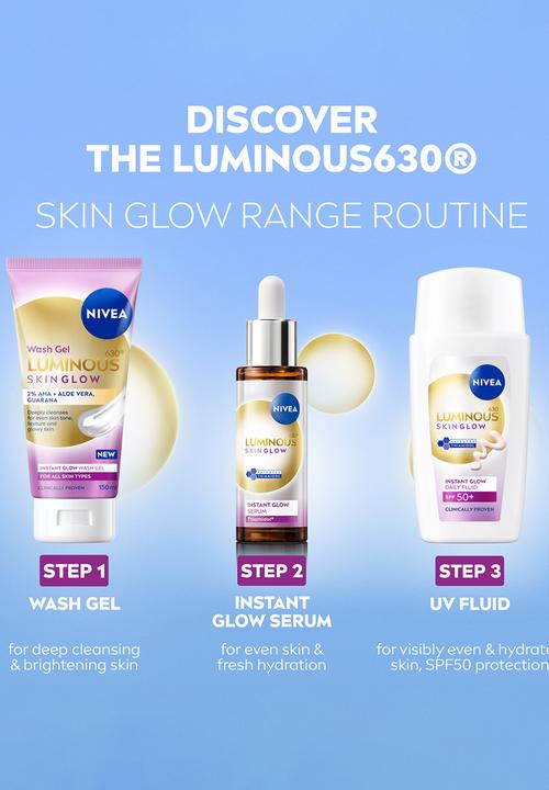 Nivea - LUMINOUS630 Instant Glow Cleanser Skin Glow Face Wash Cleansing Gel - 150ml