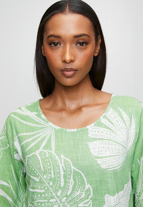 Izabel London - S/S Easy Wearing Printed Cotton Dress - Green