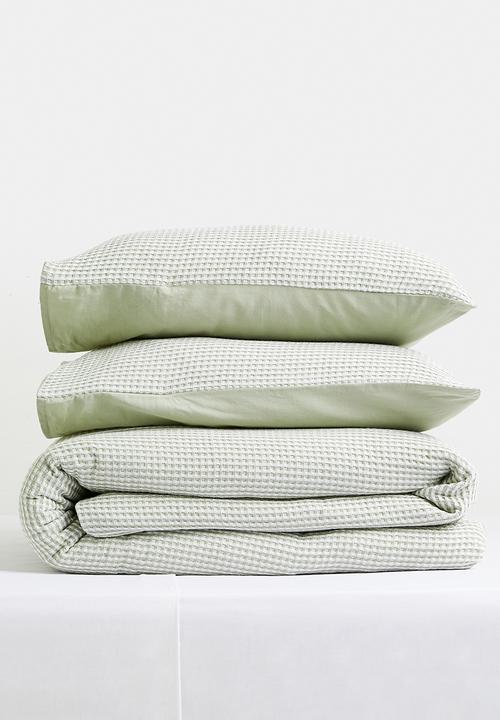 Sixth Floor - Nap Waffle Weave Duvet Set Sage