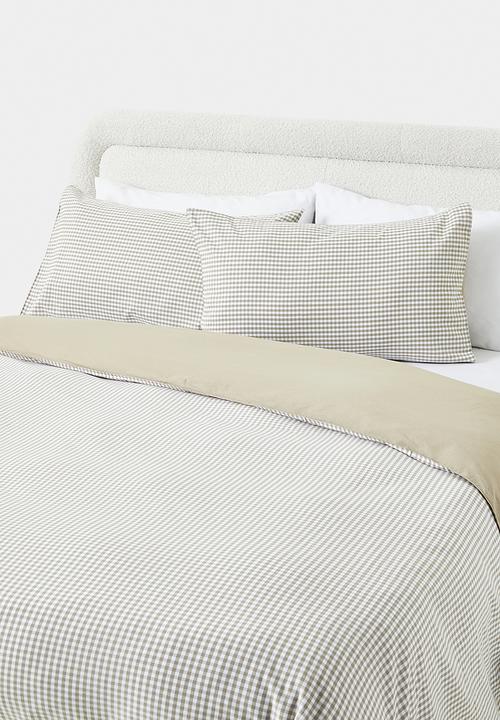 Sixth Floor - Demi Cotton Yarn Dye Check Duvet Cover Natural & White