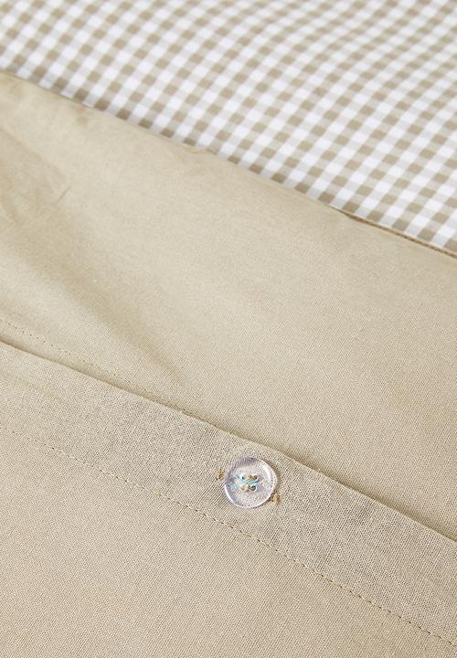 Sixth Floor - Demi Cotton Yarn Dye Check Duvet Cover Natural & White