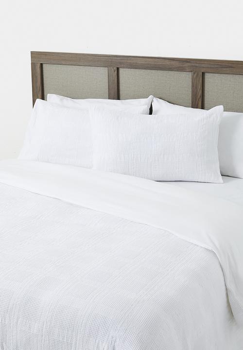 Sixth Floor - Verso Check Waffle Weave Duvet Set White