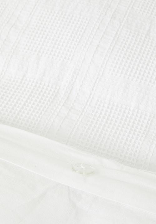 Sixth Floor - Verso Check Waffle Weave Duvet Set White