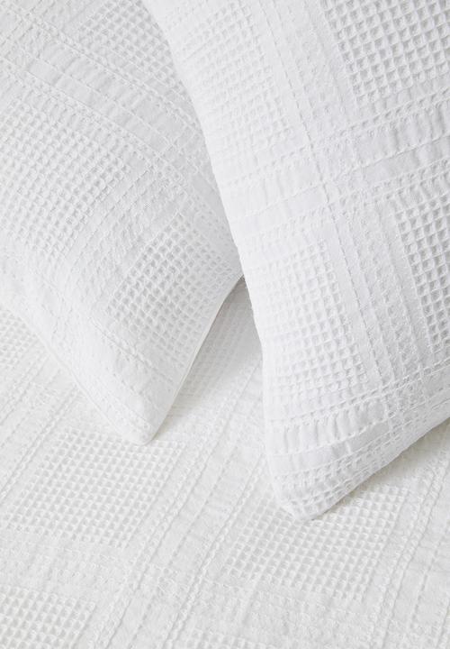 Sixth Floor - Verso Check Waffle Weave Duvet Set White