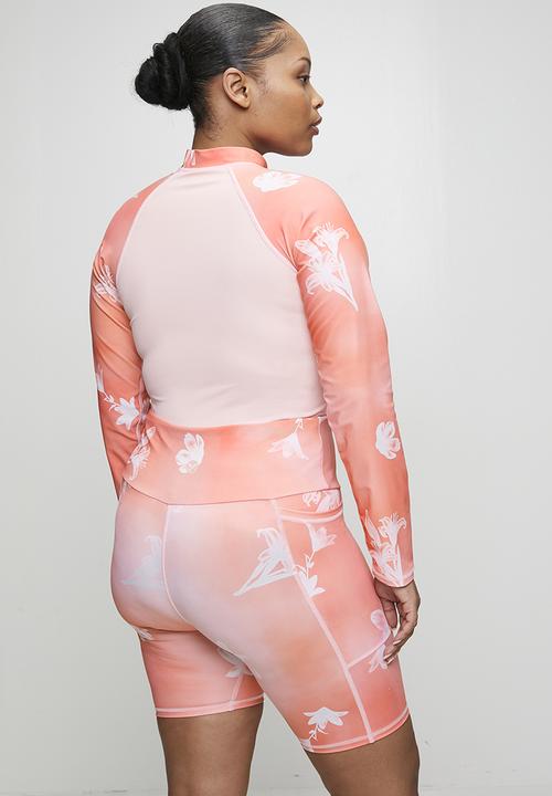 Lizzy - Plus ladies bike short - floral sunset