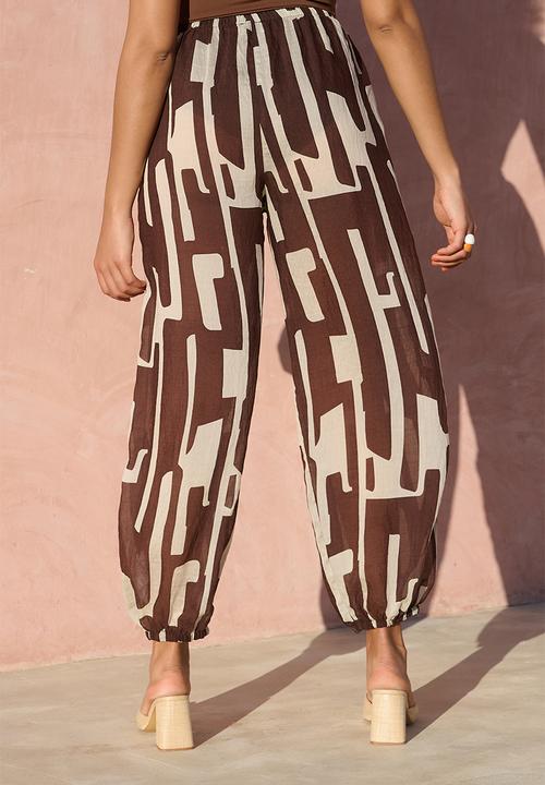 Me&B - Plus Ballon Shape Harem Pant - ChocBanana