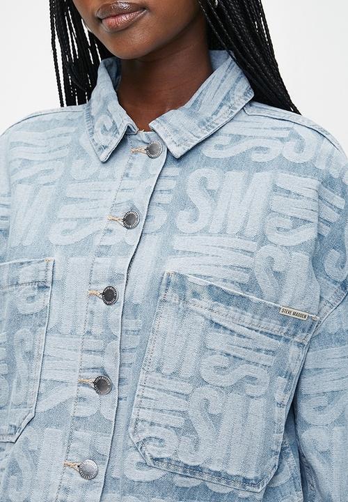 Steve Madden - Ladies Jayda Jacquard Denim Shacket - Light Blue