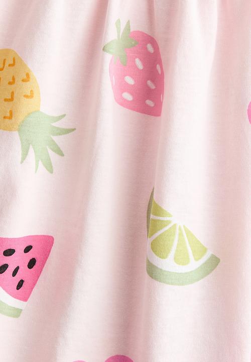 H&M - Patterned cotton dress - light pink/fruits