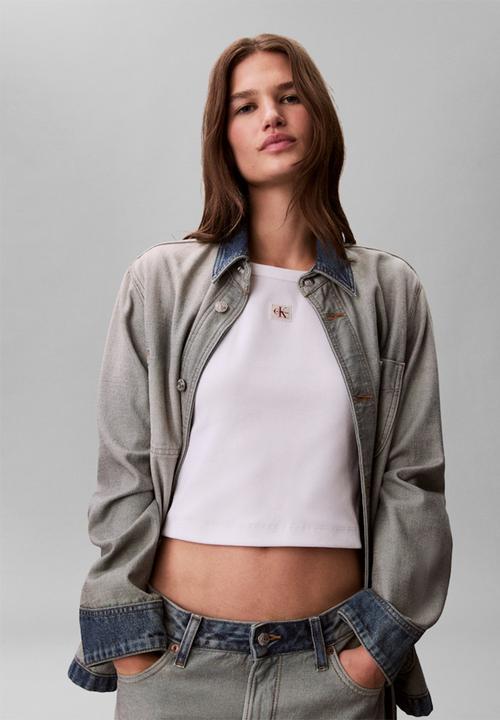 Calvin Klein - Woven label baby rib baby tee - bright white