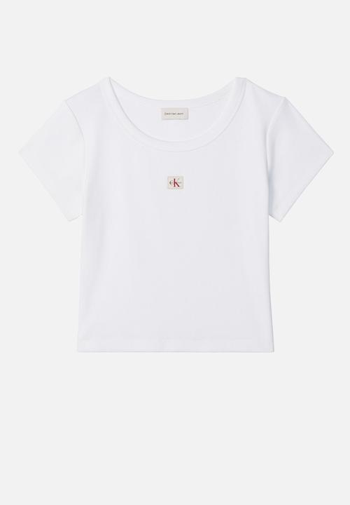 Calvin Klein - Woven label baby rib baby tee - bright white