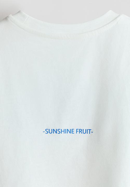 H&M - Oversized cotton t-shirt - white/lemons