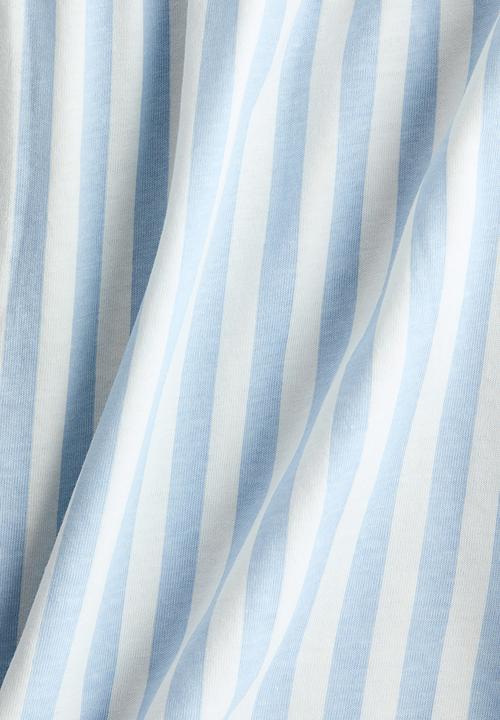 H&M - Printed cotton dress - light blue/striped