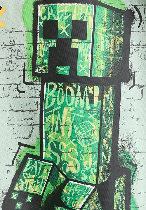 H&M - Printed T-shirt - light green/minecraft