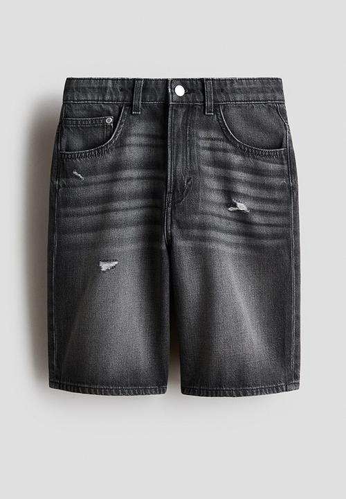 H&M - Baggy fit denim shorts - dark denim grey