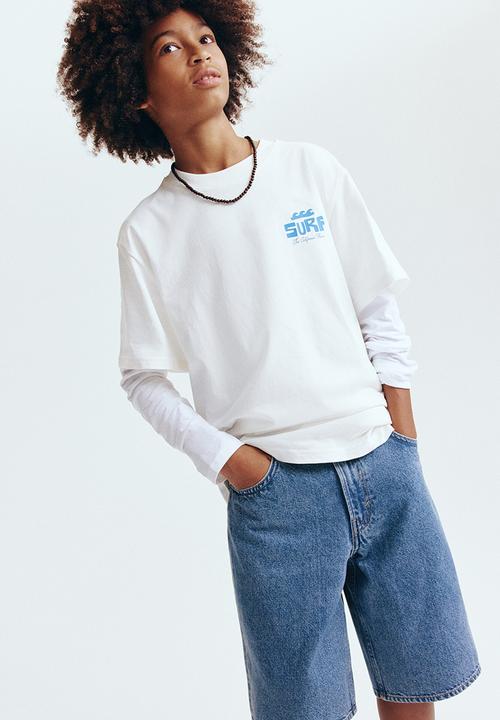 H&M - Baggy fit denim shorts - denim blue