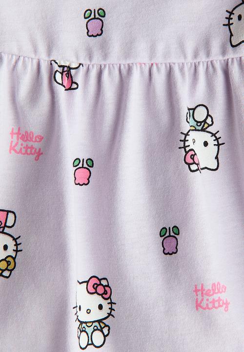 H&M - Printed cotton dress - light purple/hello kitty