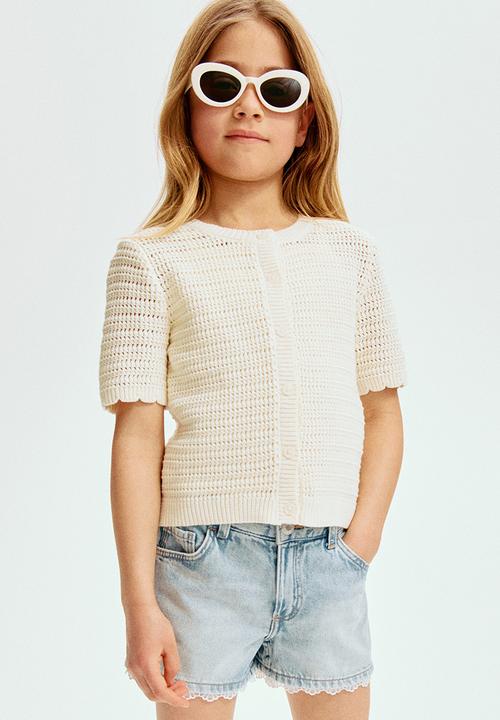 H&M - Textured-knit cardigan - cream