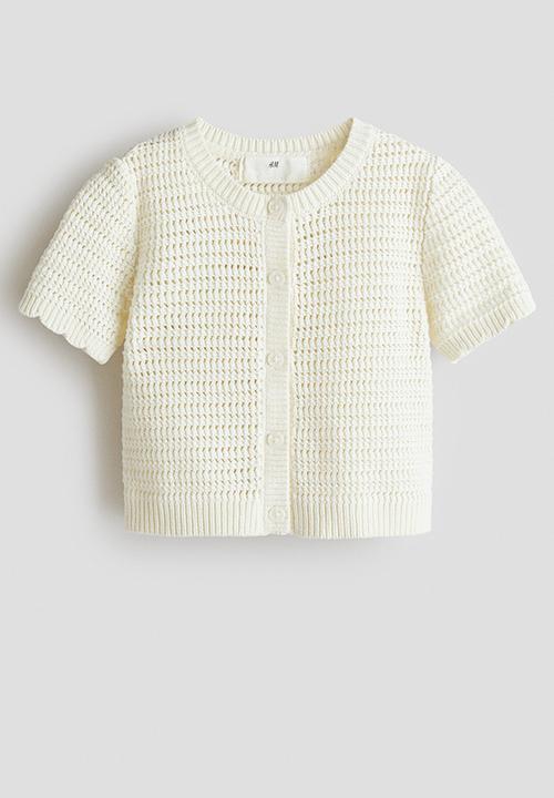 H&M - Textured-knit cardigan - cream