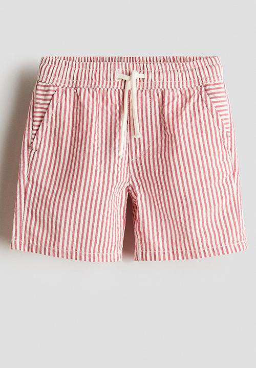 H&M - Seersucker shorts - red/striped