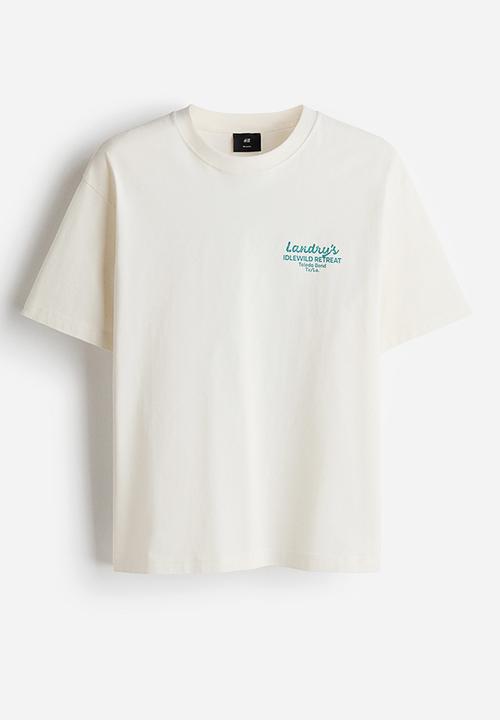 H&M - Relaxed fit printed T-shirt - white/landry's