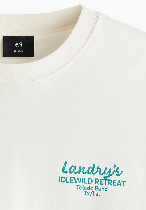 H&M - Relaxed fit printed T-shirt - white/landry's