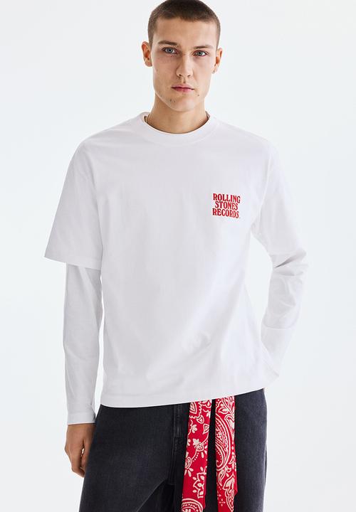 H&M - Loose fit T-shirt - white/the rolling stones