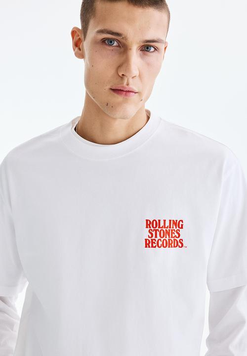 H&M - Loose fit T-shirt - white/the rolling stones