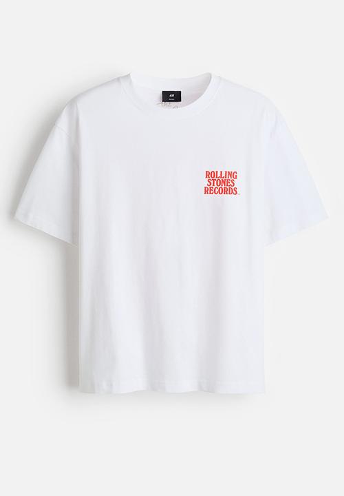 H&M - Loose fit T-shirt - white/the rolling stones