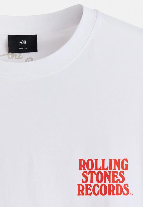 H&M - Loose fit T-shirt - white/the rolling stones