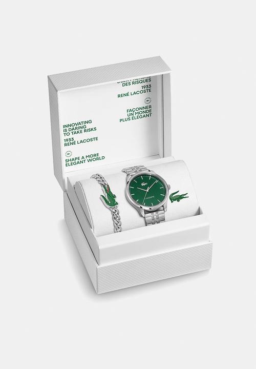 Lacoste - Lisbon Gift Set  2070065 Watch - Silver/Green