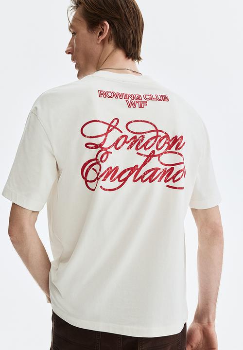 H&M - Loose fit printed T-shirt - white/london