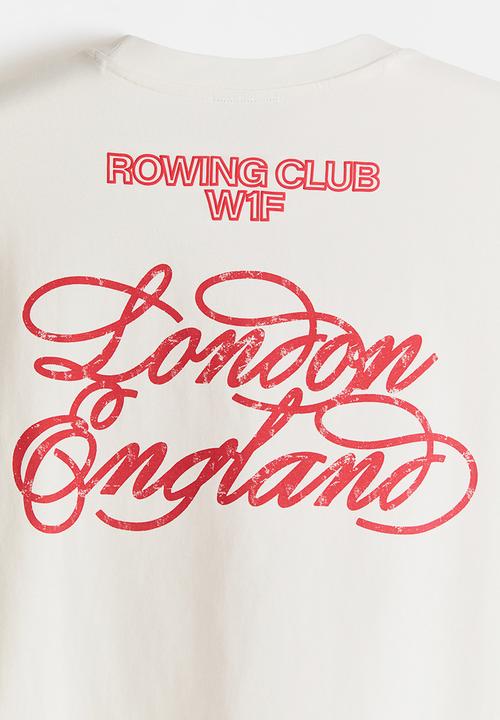 H&M - Loose fit printed T-shirt - white/london