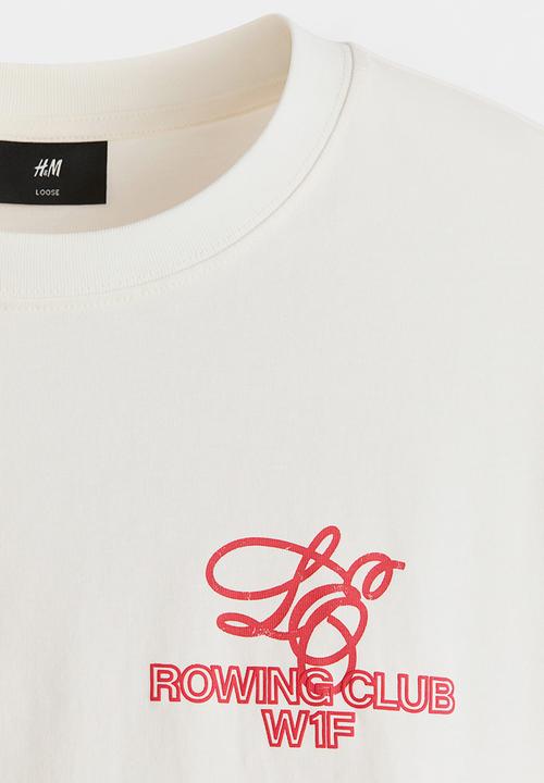 H&M - Loose fit printed T-shirt - white/london