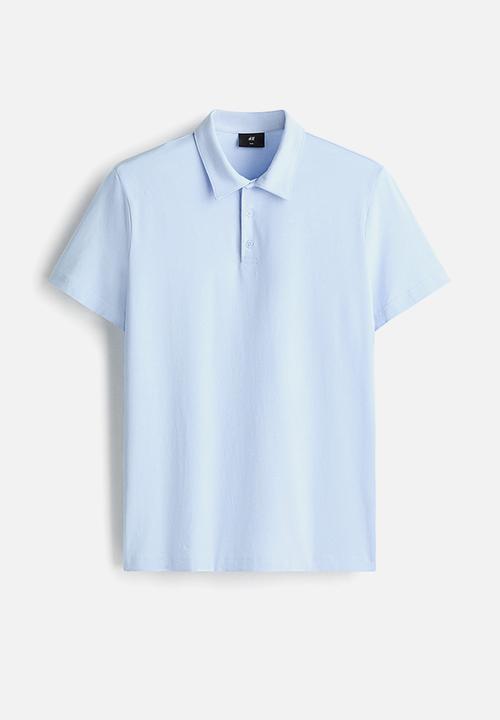 H&M - Slim fit polo shirt  - light blue