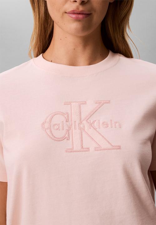 Calvin Klein - Short sleeve baby terry hero monologo tee - mangano calcite