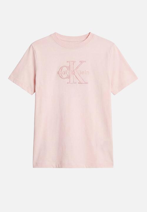 Calvin Klein - Short sleeve baby terry hero monologo tee - mangano calcite