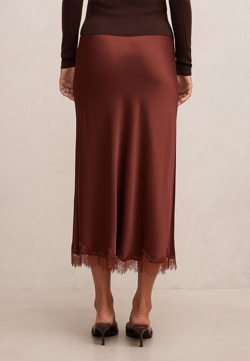 Forever New - Enola lace maxi skirt in deep rust