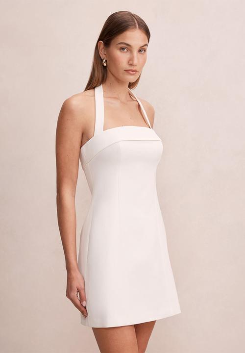 Forever New - Shelly halter mini dress in porcelain