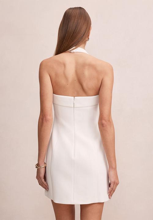 Forever New - Shelly halter mini dress in porcelain