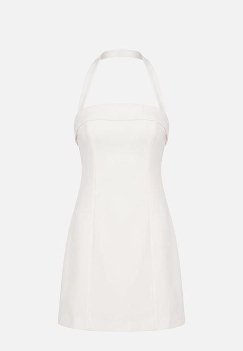 Forever New - Shelly halter mini dress in porcelain