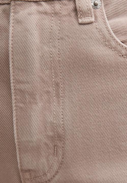 Forever New - Gia high-rise wide leg jeans in mushroom