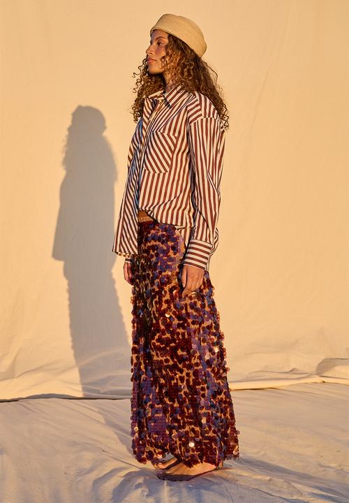 Me&B - Sequin Midi Skirt - Copper