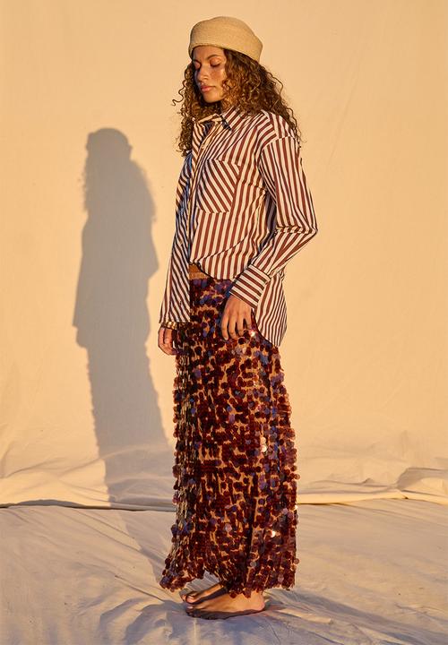Me&B - Sequin Midi Skirt - Copper