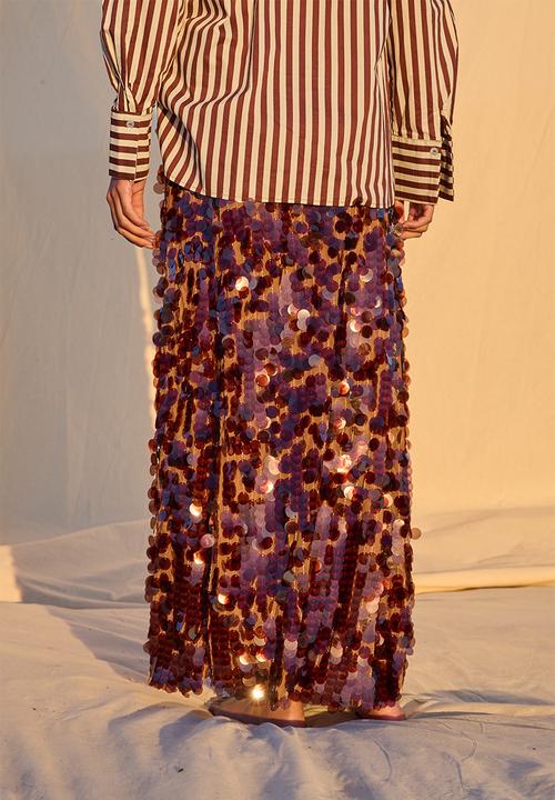 Me&B - Sequin Midi Skirt - Copper