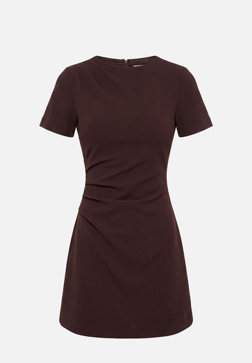 Forever New - Jenny tucked mini dress in dark chocolate