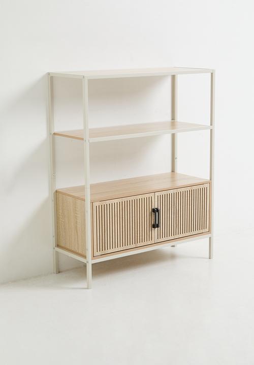 H&S - Fluted shelf - white/natural